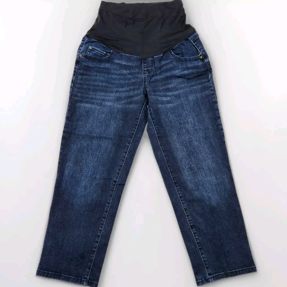 Sonoma Maternity Straight Leg Jeans Size 10 Dark Wash w/ Factory Fading